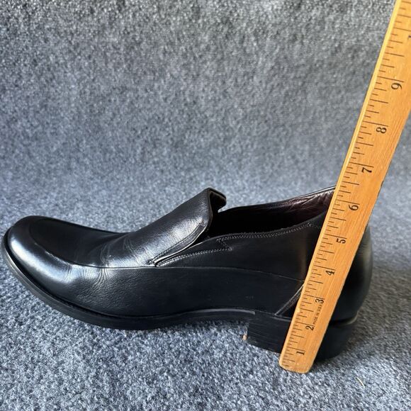 DON\'S Black Leather Men\'s Slip-On Dress Loafers Round Toe Rubber Sole Size 10